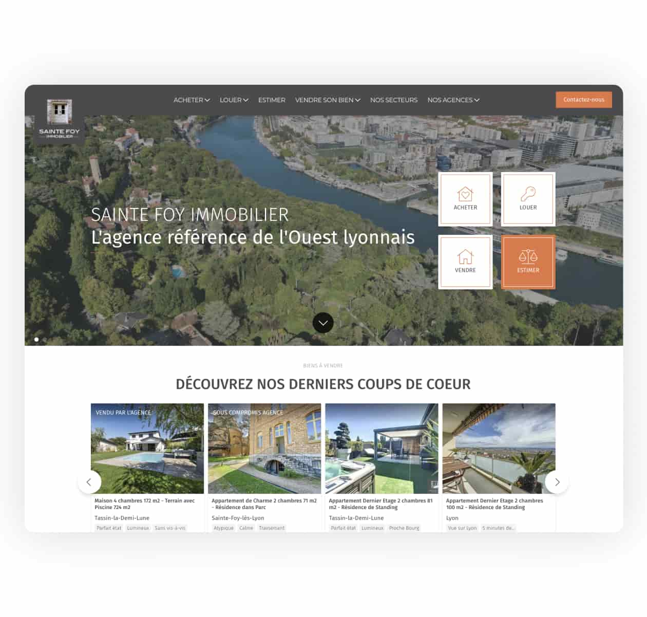 Site web sainte foy immobilier par Studio HB