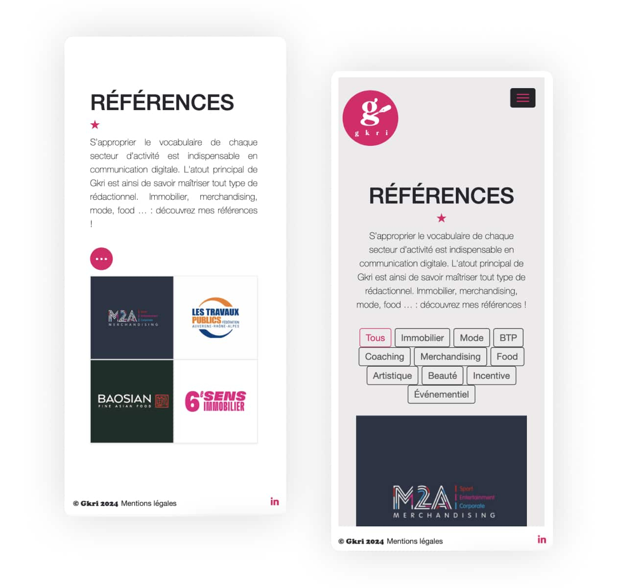 Site web version mobile gkri par Studio HB