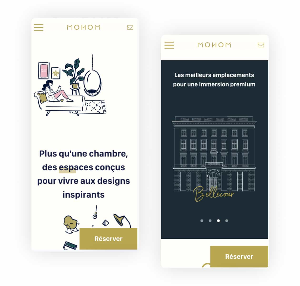 Site web de Mohom version mobile par Studio HB