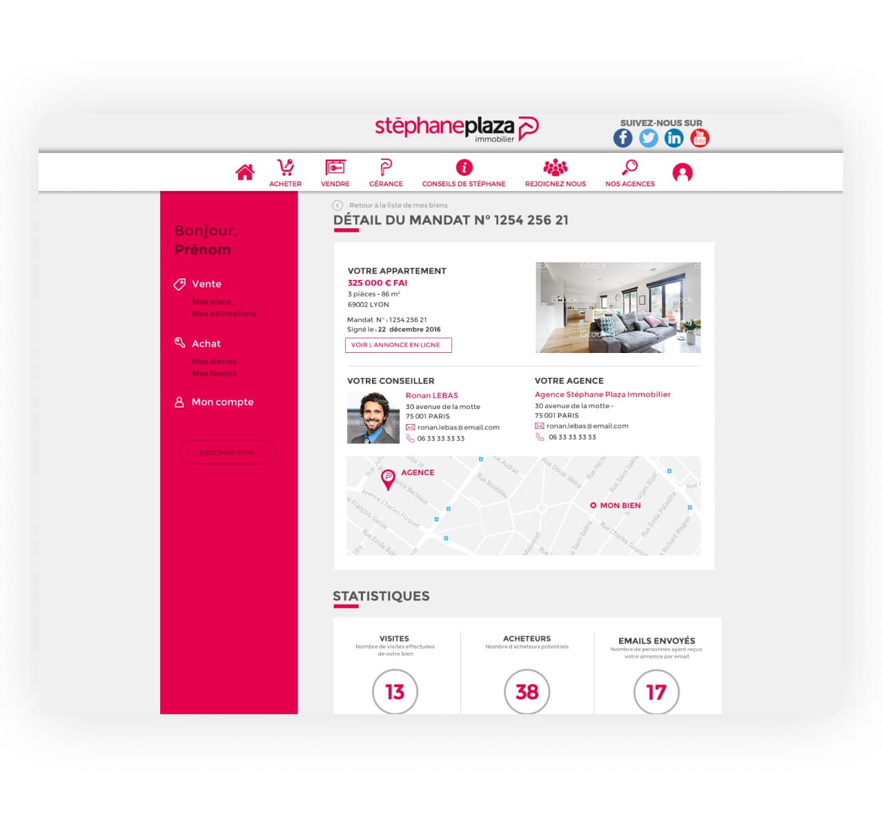 Site web de Stephane Plaza immobilier