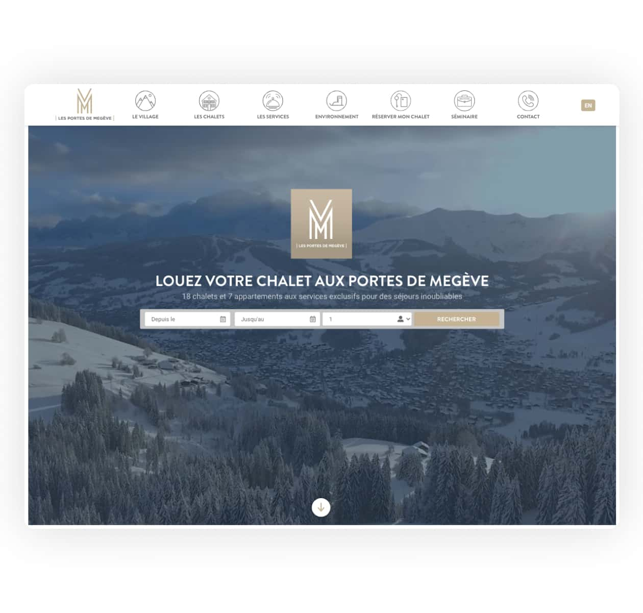 Site web Portes de Megève par Studio HB