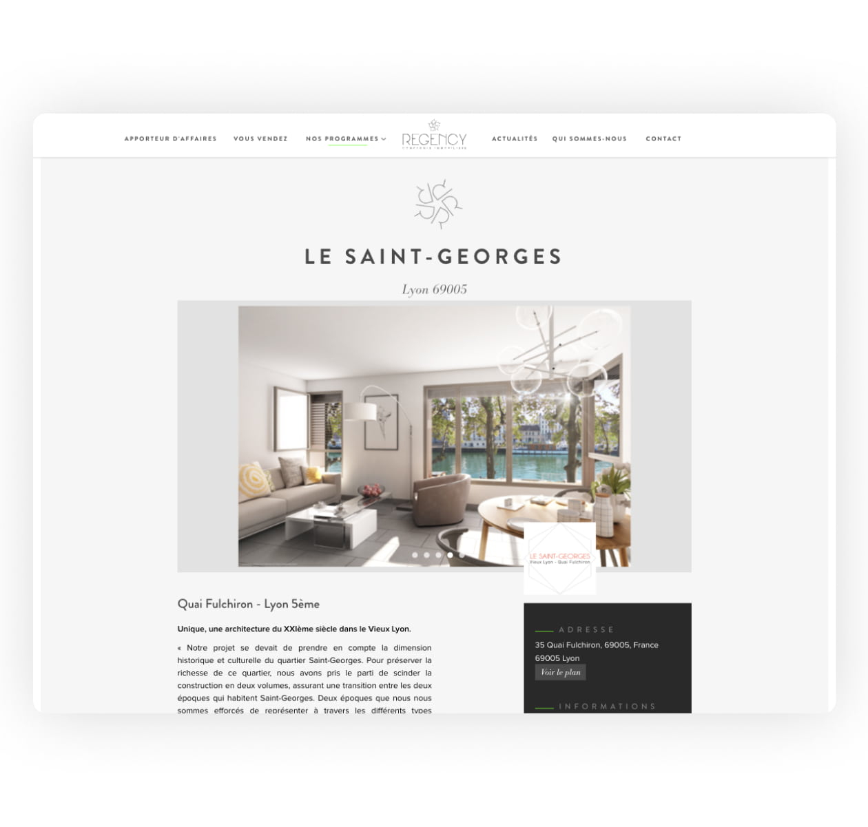 Site web Regency Par Studio HB