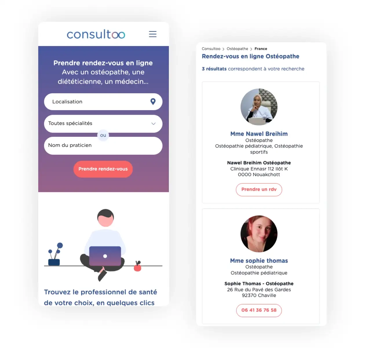 Site web version mobile Consultoo par studio hb