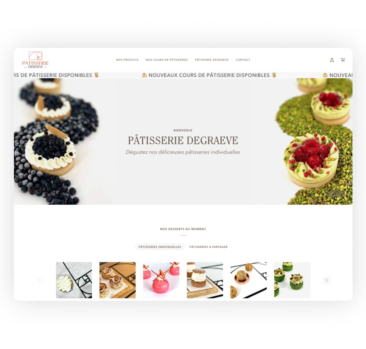 Site web patisserie degraeve