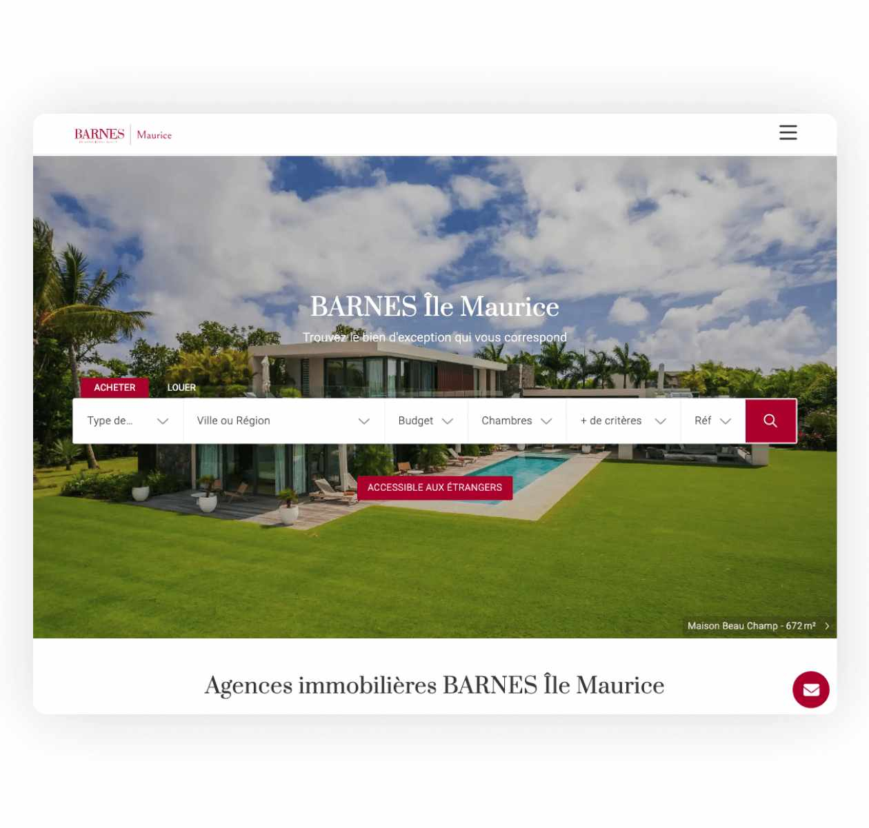 Barnes Maurice site web immobilier