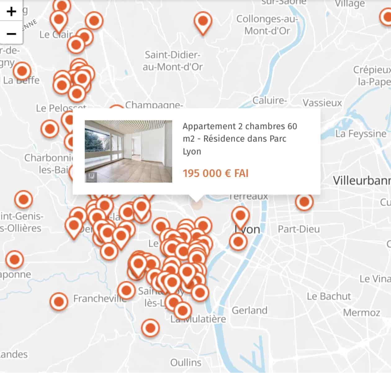 Carte recherche logement Sainte foy immobilier