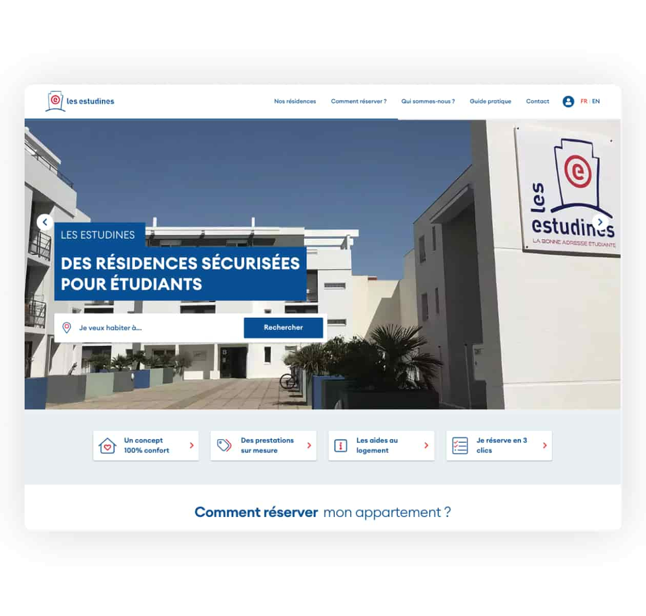 Site web des Estudines par Studio HB