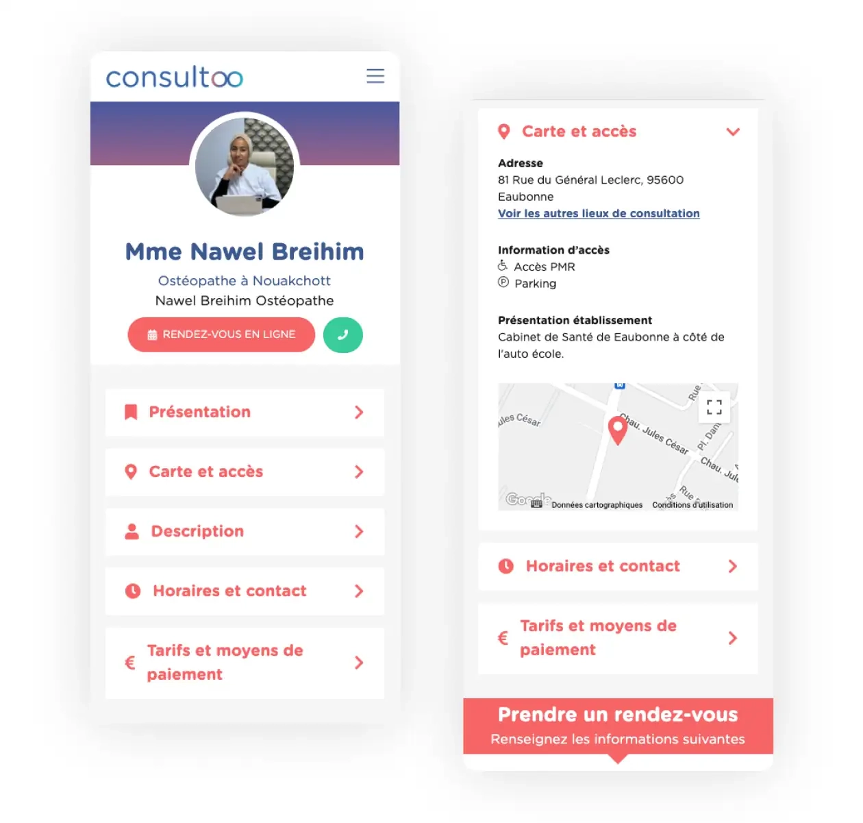 Site web version mobile Consultoo par studio hb