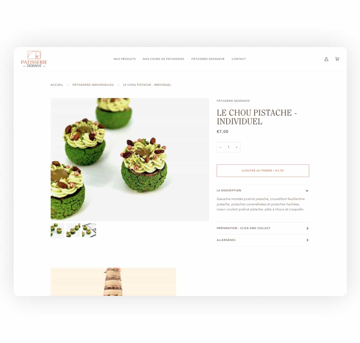 Site web patisserie degraeve