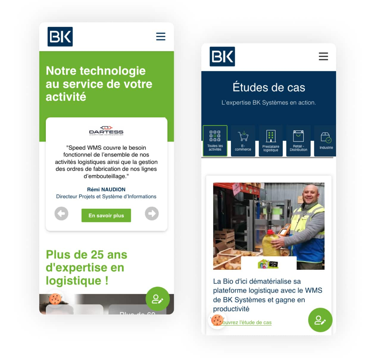 Site web version mobile BK Systemes par Studio HB