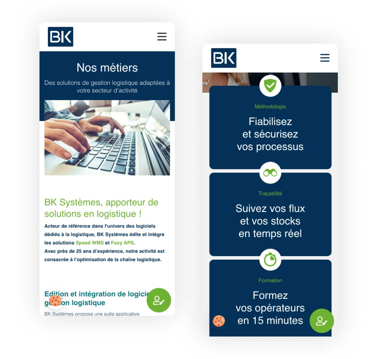 Site web version mobile BK Systemes par Studio HB