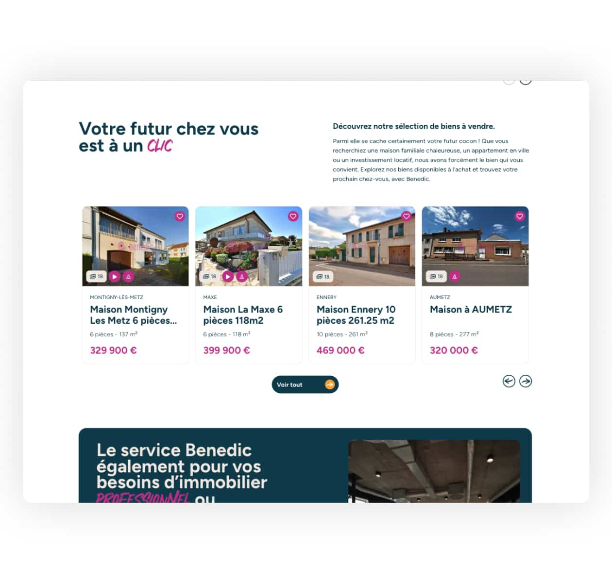 Site web Benedic par Studio hb